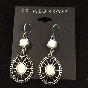 CrimzonRose, Black Silvertone Earrings